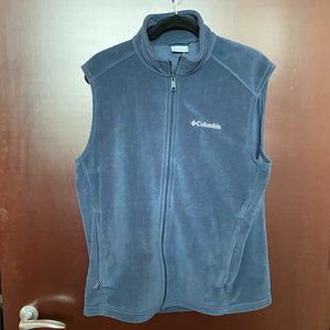 Columbia Zip Up Fleece Vest Blue - Men's M  - Zip Pockets